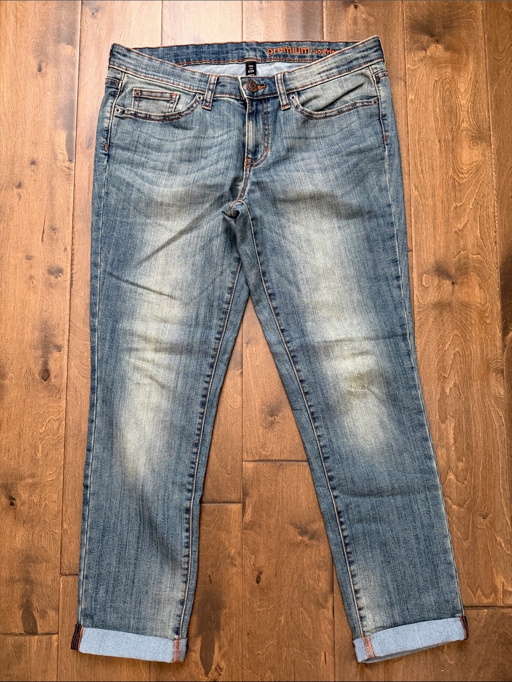 GAP Light Blue Distressed Denim Premium Boyfriend Jeans